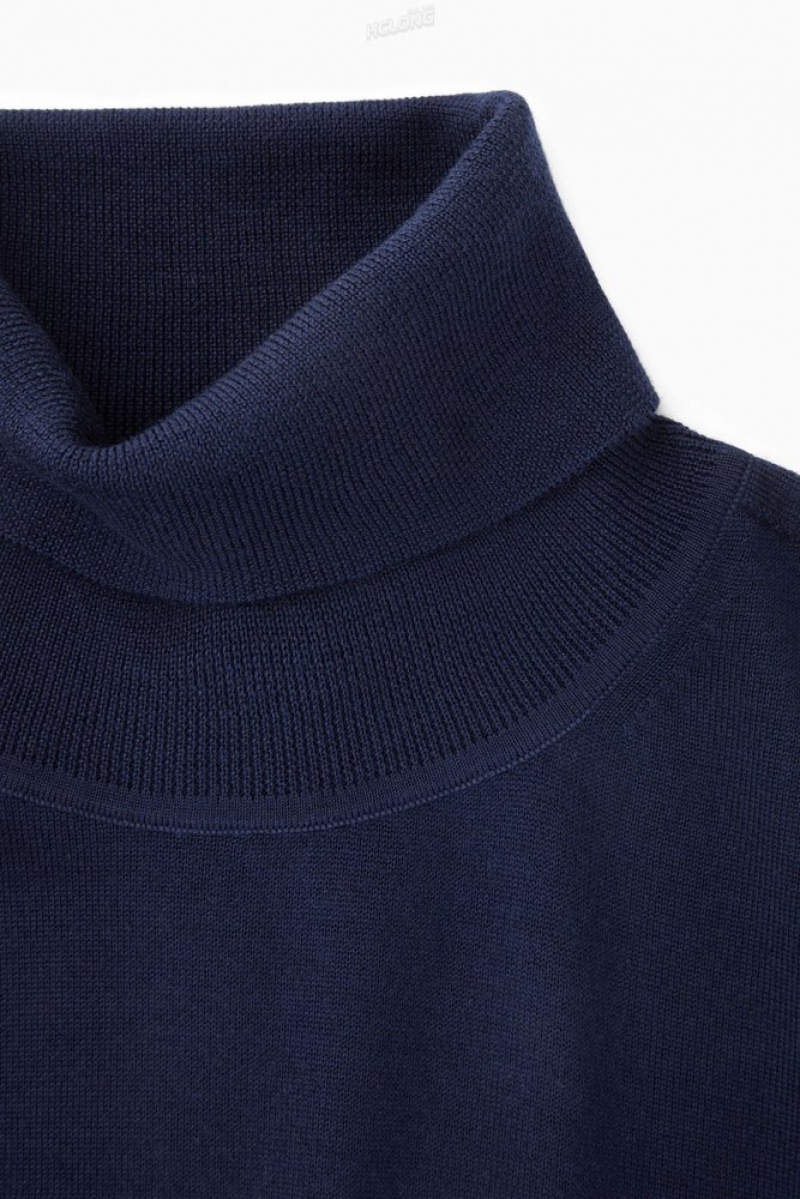 Black COS Merino Wool Roll-Neck Sweater Sweaters & Cardigans | KE42-C2LX