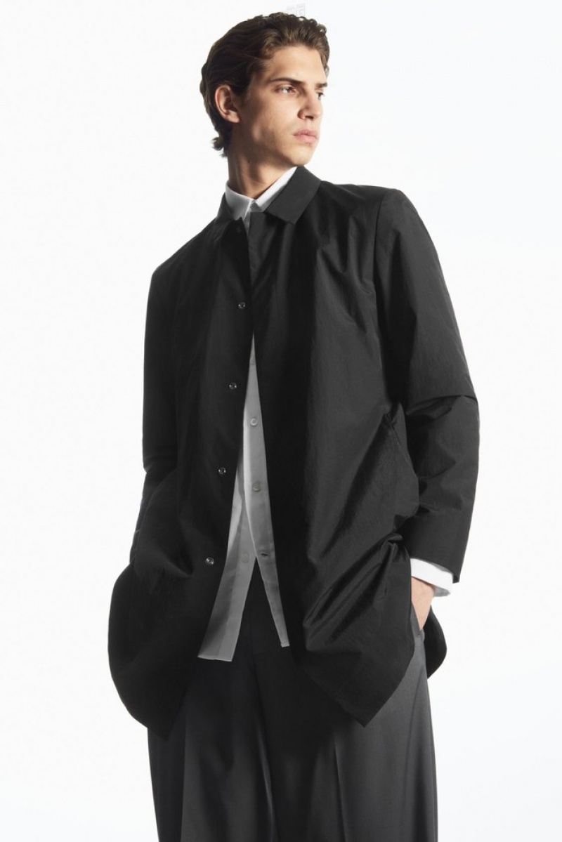 Black COS Nylon Car Coat Coats & Jackets | BQ30-V3JH