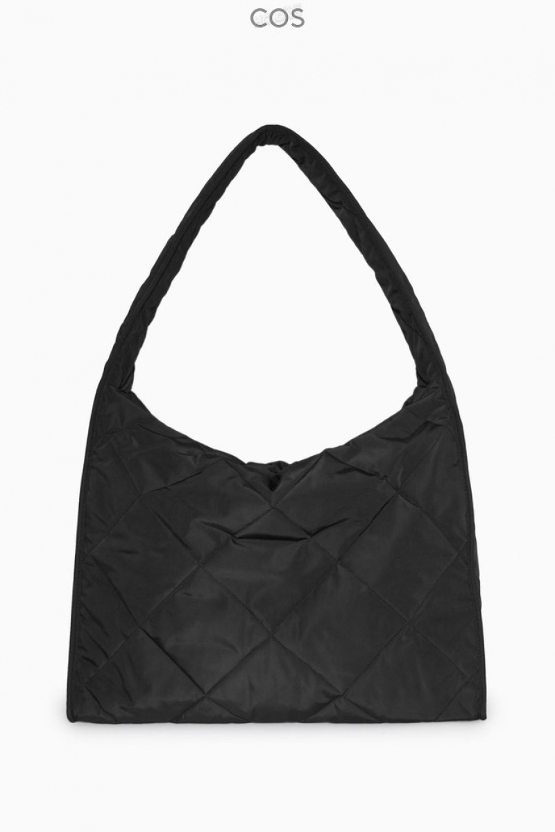 Black COS Oversized Diamond-Quilted Bag Bags | RU75-N6AR