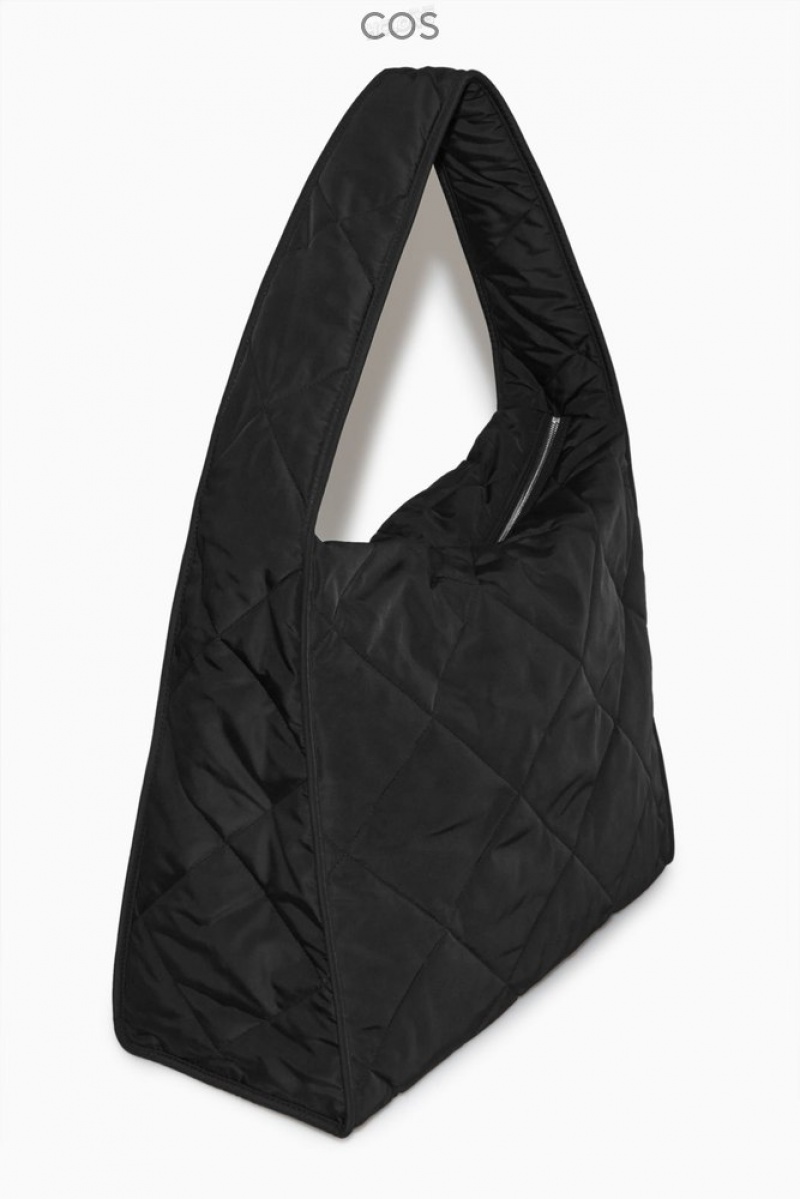 Black COS Oversized Diamond-Quilted Bag Bags | RU75-N6AR