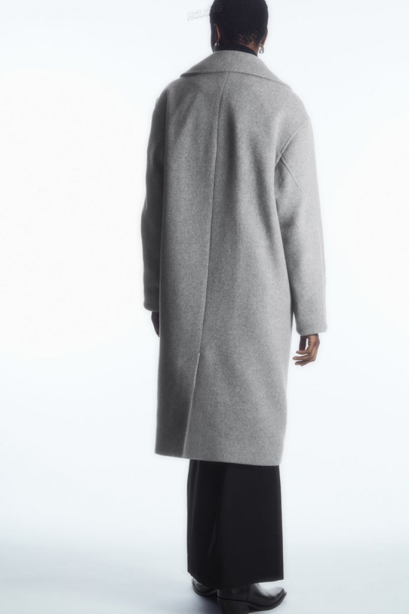 Black COS Oversized Double-Breasted Wool Coat Coats & Jackets | OM60-S9YH