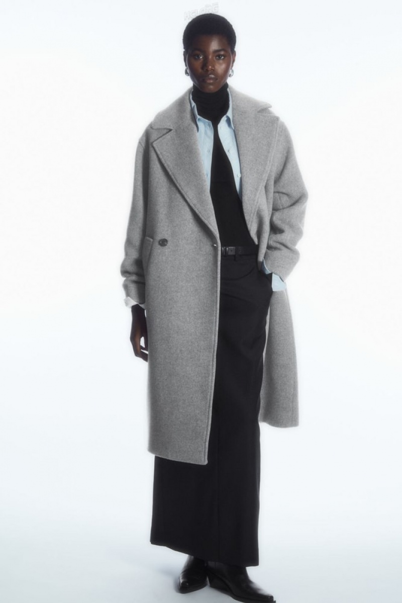 Black COS Oversized Double-Breasted Wool Coat Coats & Jackets | OM60-S9YH