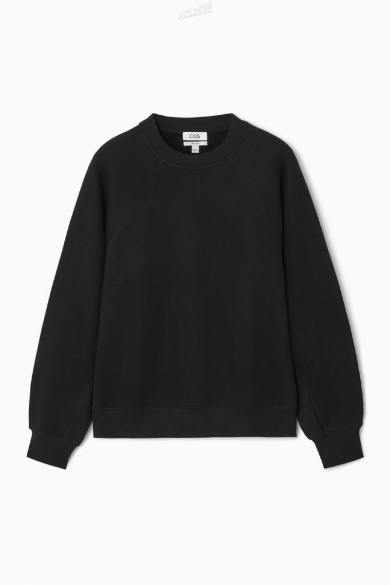 Black COS Panelled Sweatshirt Sweatshirts & Hoodies | PM49-V5BC