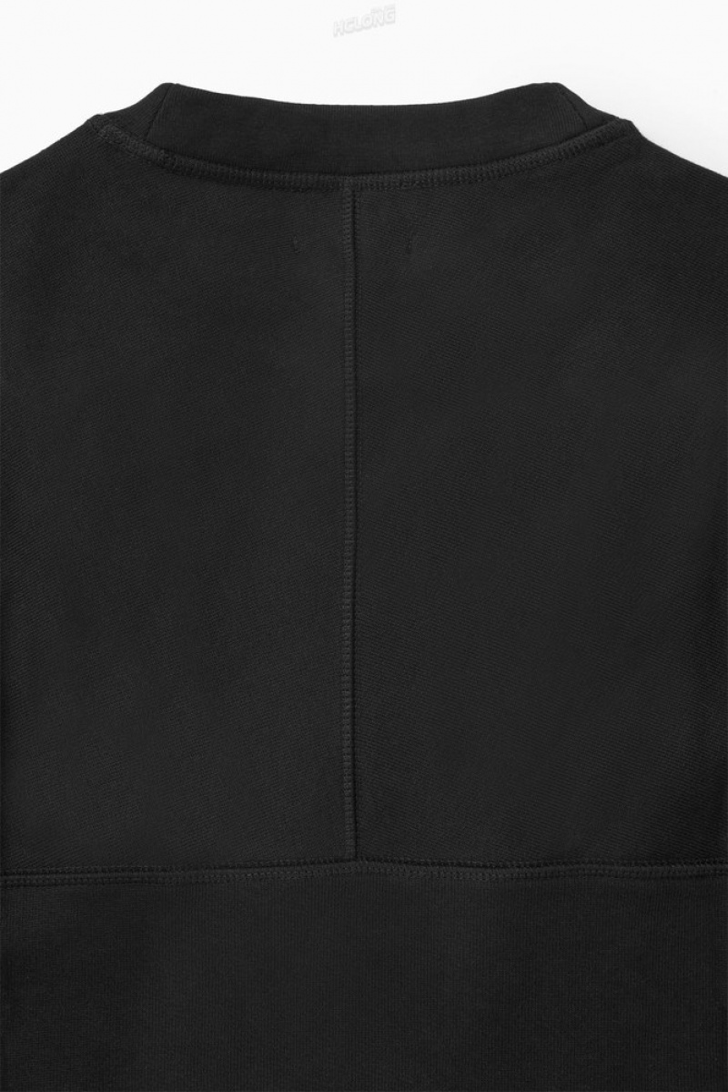 Black COS Panelled Sweatshirt Sweatshirts & Hoodies | PM49-V5BC