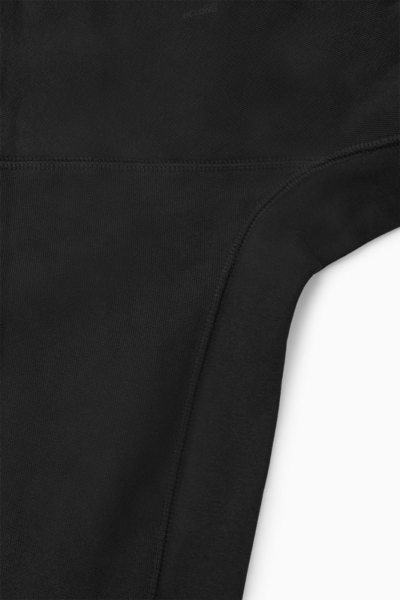 Black COS Panelled Sweatshirt Sweatshirts & Hoodies | PM49-V5BC