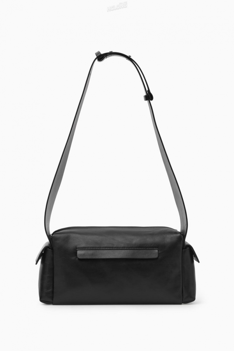 Black COS Pocket Crossbody - Leather Bags | CK50-G0NO