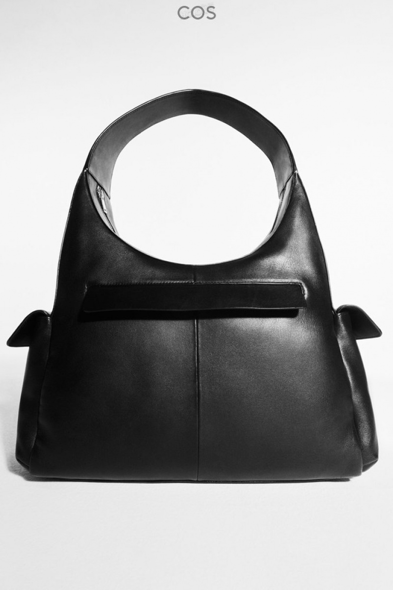 Black COS Pocket Shoulder Bag - Leather Bags | AI58-L5AT