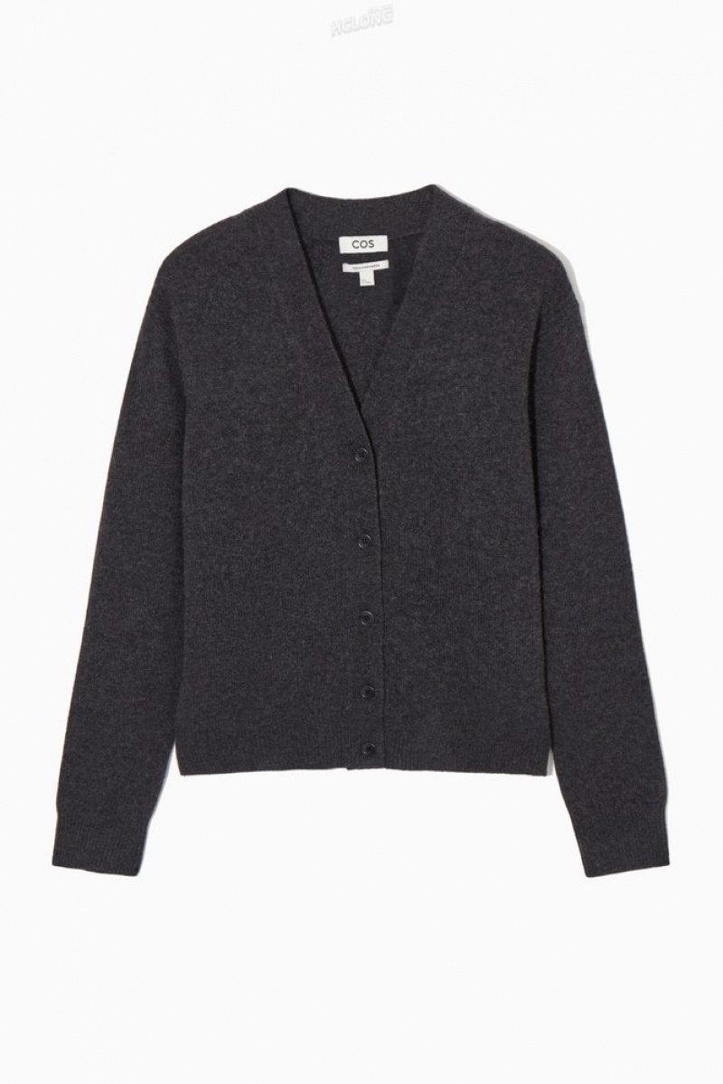 Black COS Pure Cashmere Cardigan Sweaters & Cardigans | QY57-L0CT