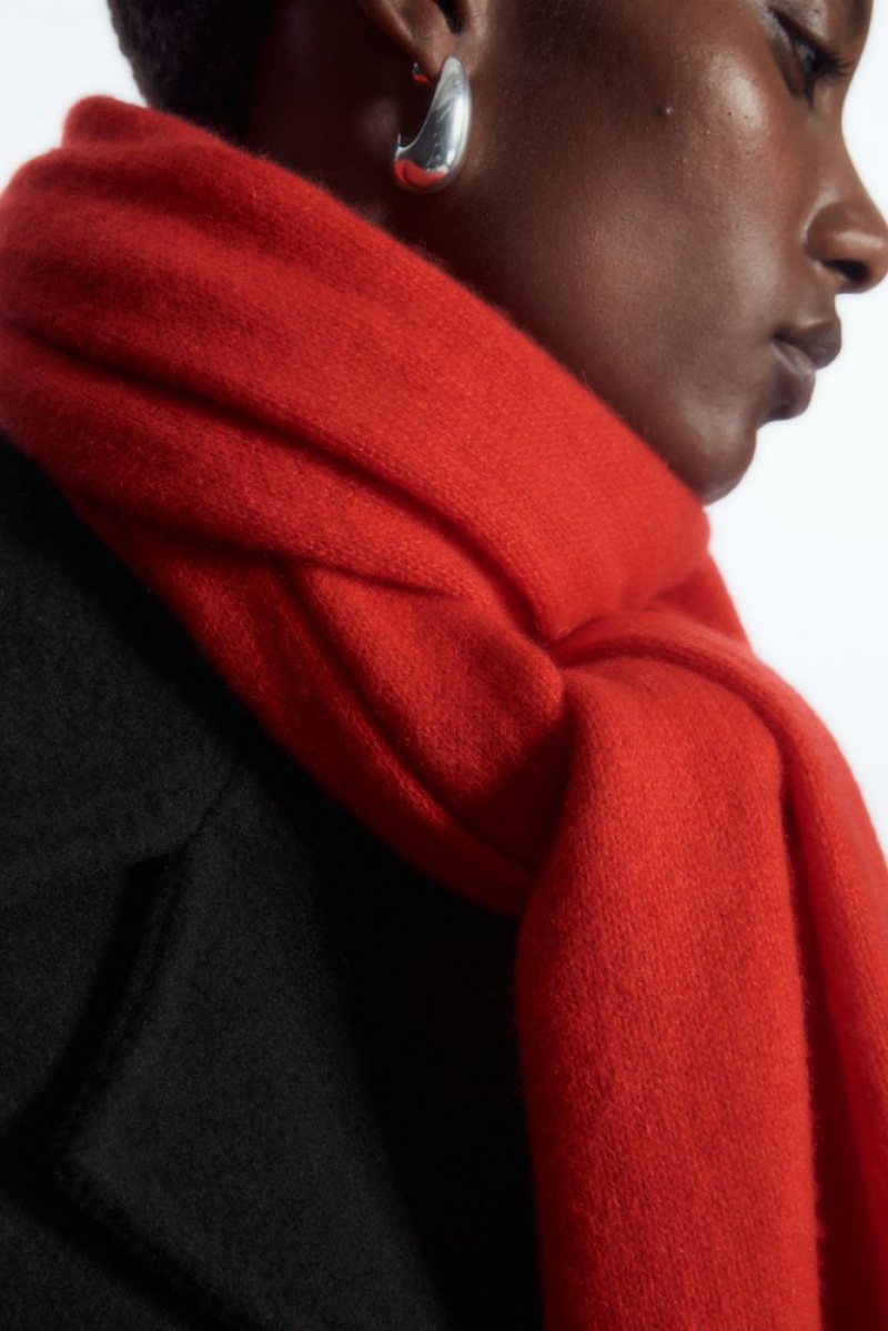 Black COS Pure Cashmere Scarf Scarves | CR27-T1JX