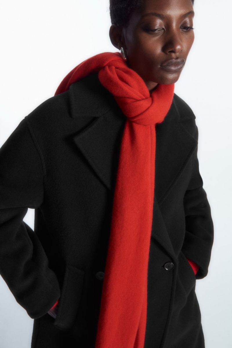 Black COS Pure Cashmere Scarf Scarves | CR27-T1JX