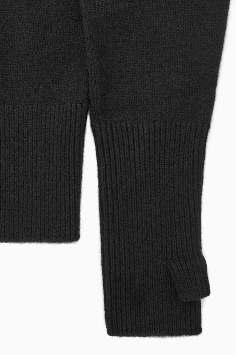 Black COS Pure Cashmere Turtleneck Jumper Knitwear & Cardigans | PO61-Q6CF