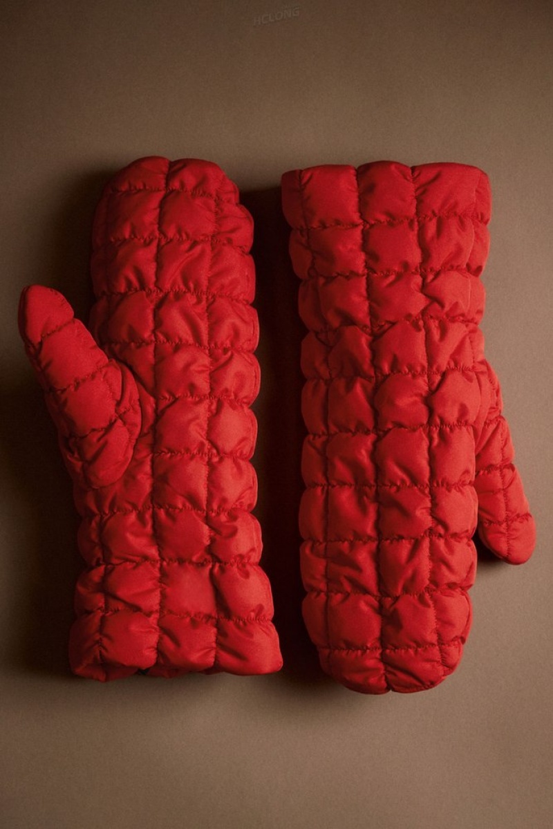 Black COS Quilted Mittens Gloves | HG31-Y5TA