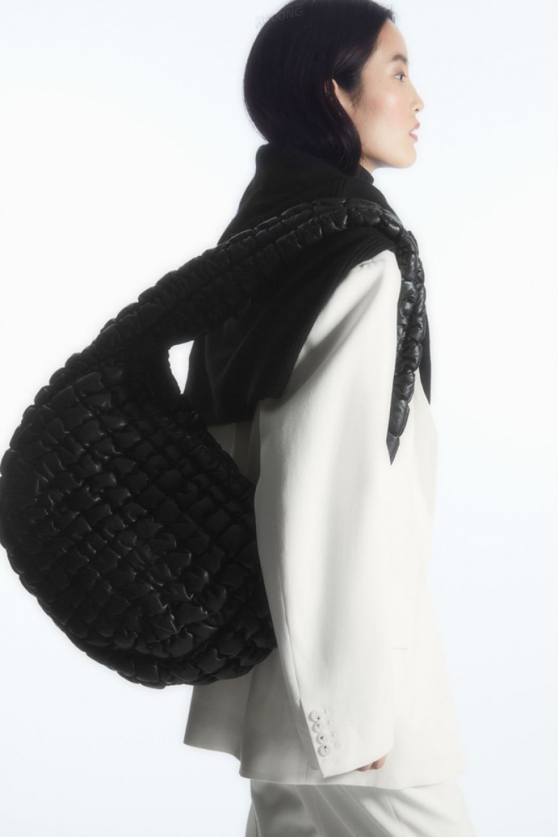 Black COS Quilted Oversized Crossbody Bag - Leather Bags | OD40-U7OH