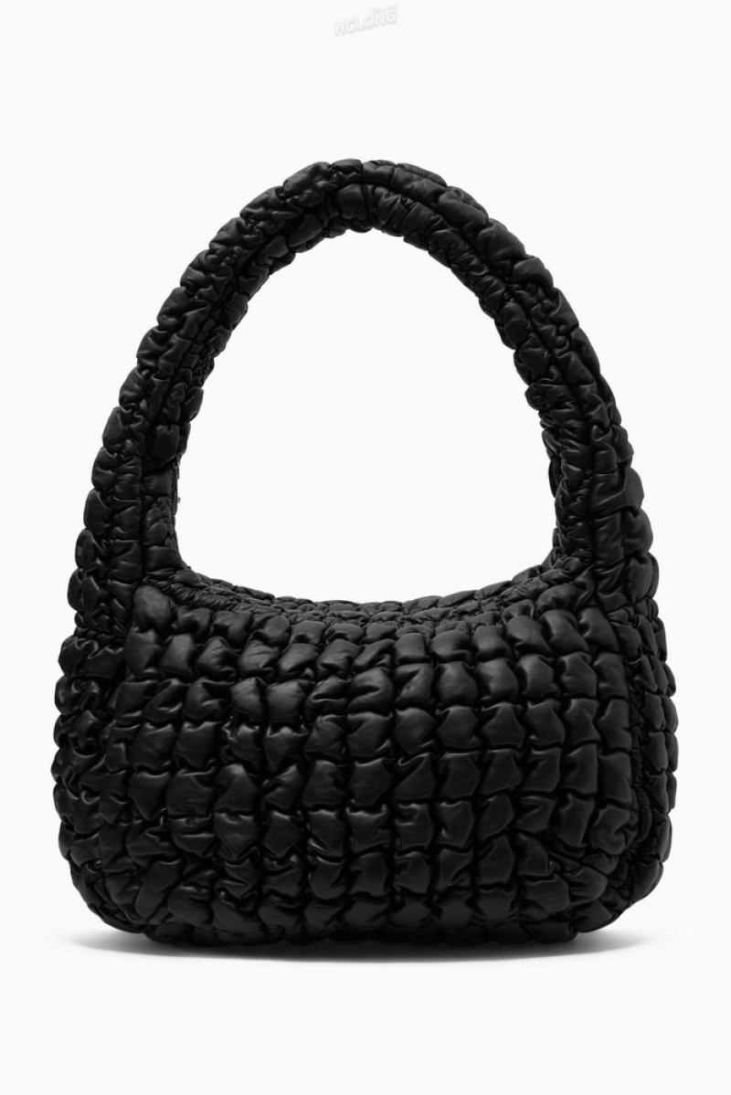 Black COS Quilted Oversized Crossbody Bag - Leather Bags | OD40-U7OH