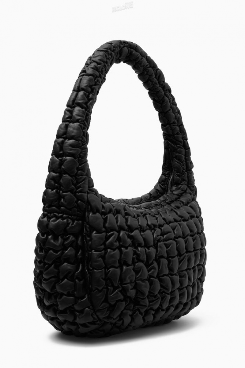 Black COS Quilted Oversized Crossbody Bag - Leather Bags | OD40-U7OH