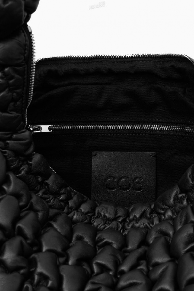 Black COS Quilted Oversized Crossbody Bag - Leather Bags | OD40-U7OH