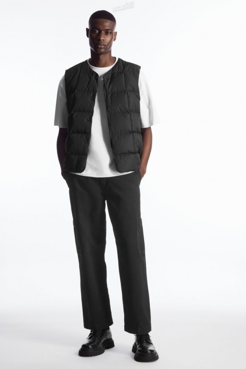 Black COS Quilted Padded Liner Gilet Coats & Jackets | MI46-L3DT