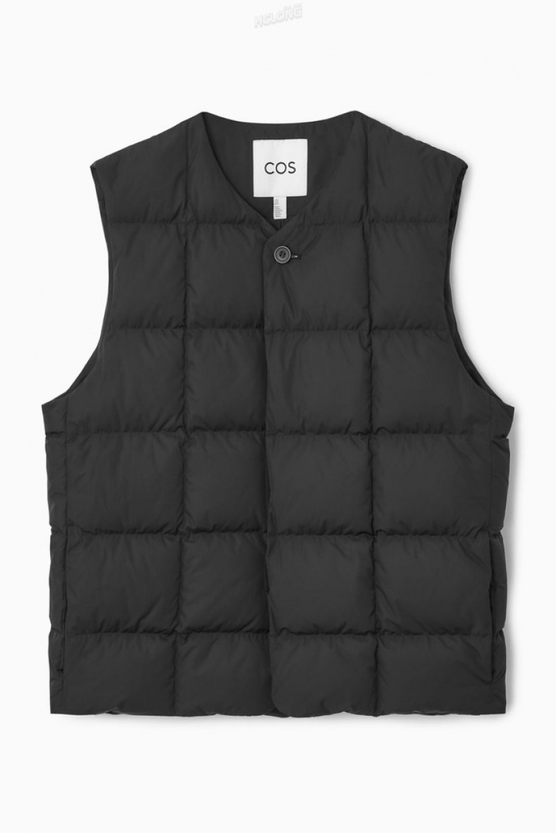 Black COS Quilted Padded Liner Gilet Coats & Jackets | MI46-L3DT