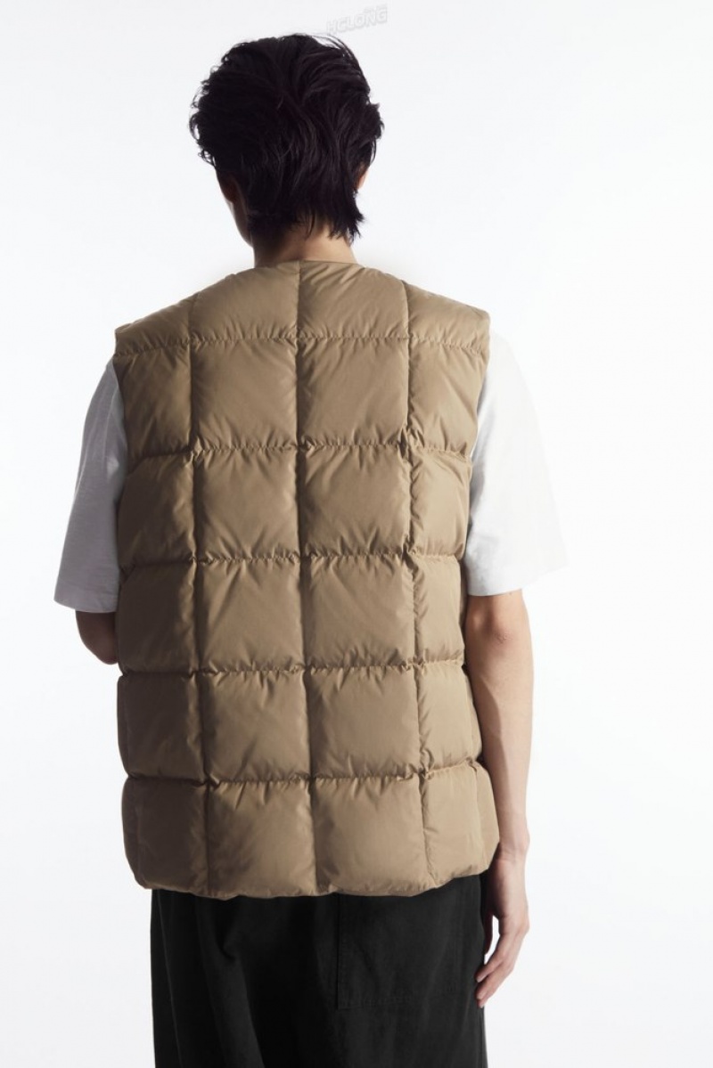 Black COS Quilted Padded Liner Vest Coats & Jackets | VU49-J1PM