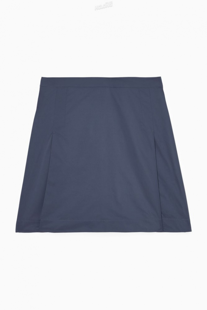 Black COS Shell-Panel A-Line Mini Skirt Skirts | WR60-J4UR