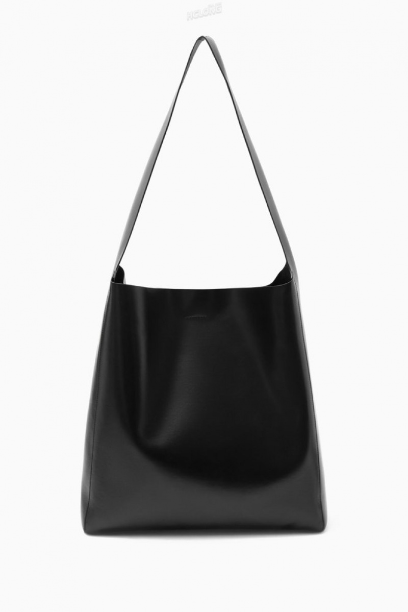 Black COS Slouchy Shoulder Bag - Leather Bags | IM54-S7BC