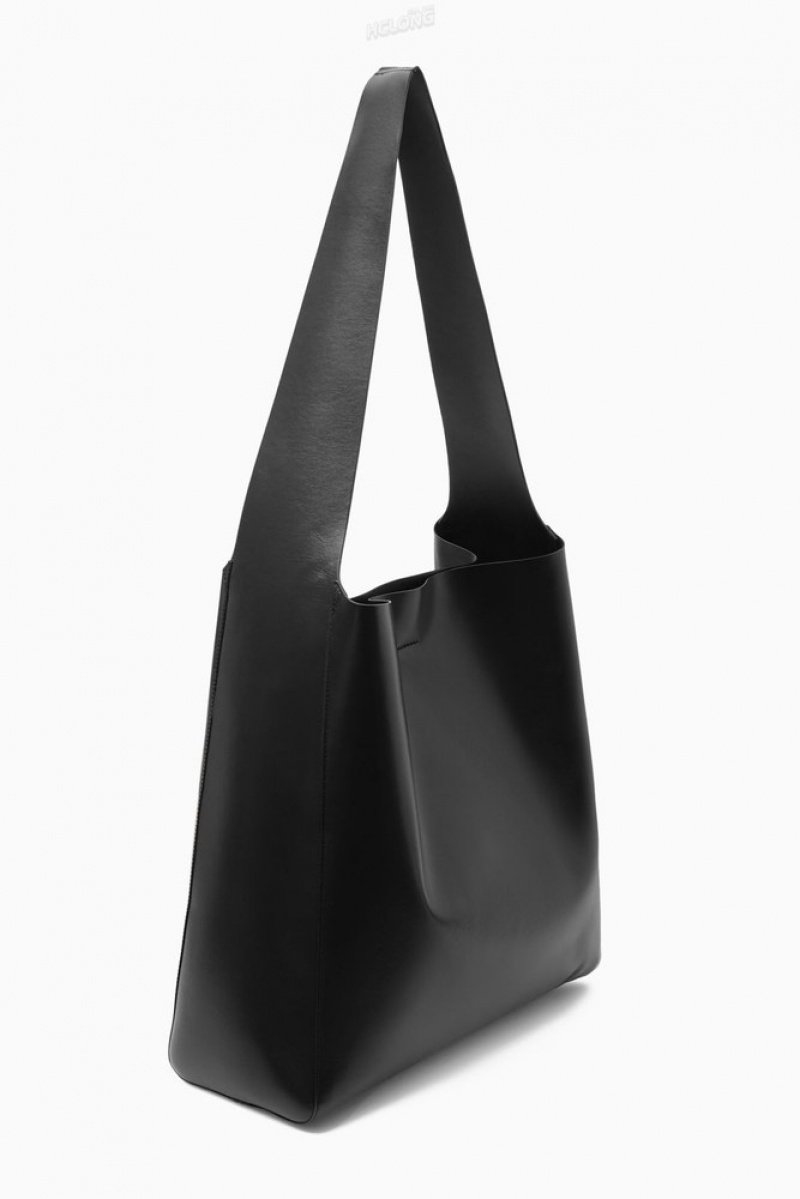 Black COS Slouchy Shoulder Bag - Leather Bags | IM54-S7BC