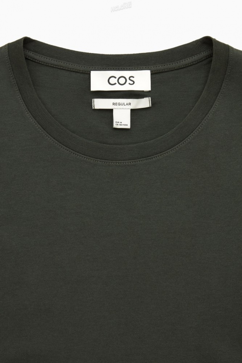 Black COS The Extra Fine T-Shirt T-shirts | QH98-L1YW