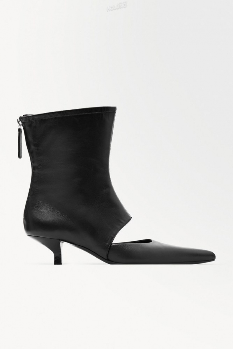 Black COS The Kitten-Heel Sock Boots Boots | SY80-A5QD