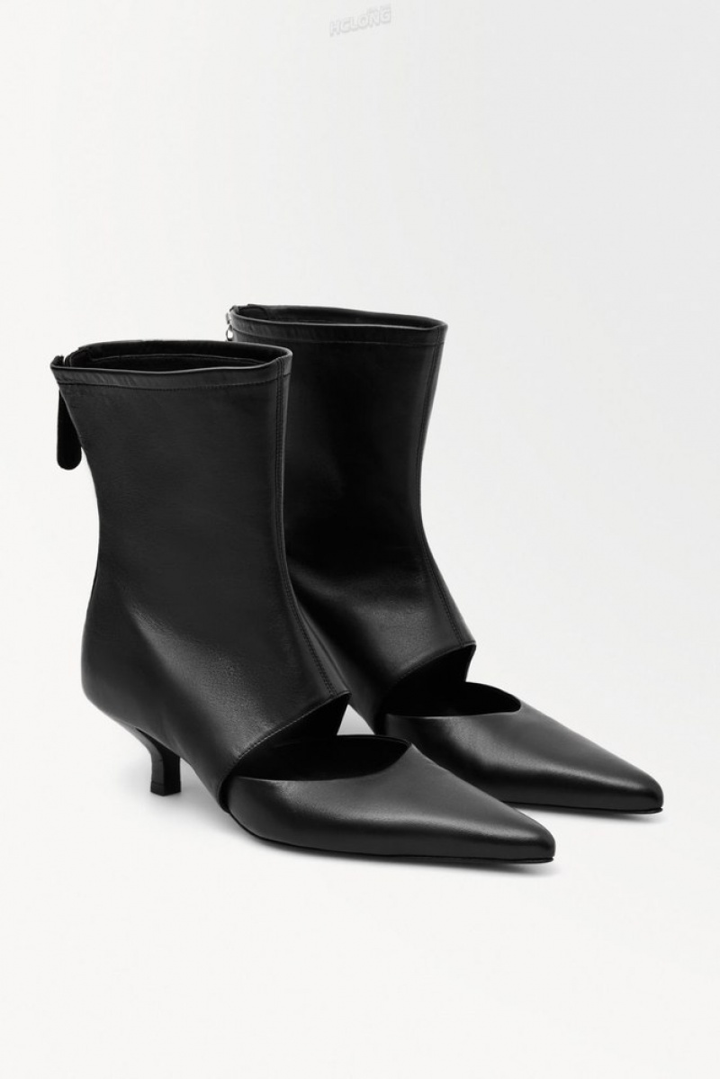 Black COS The Kitten-Heel Sock Boots Boots | SY80-A5QD