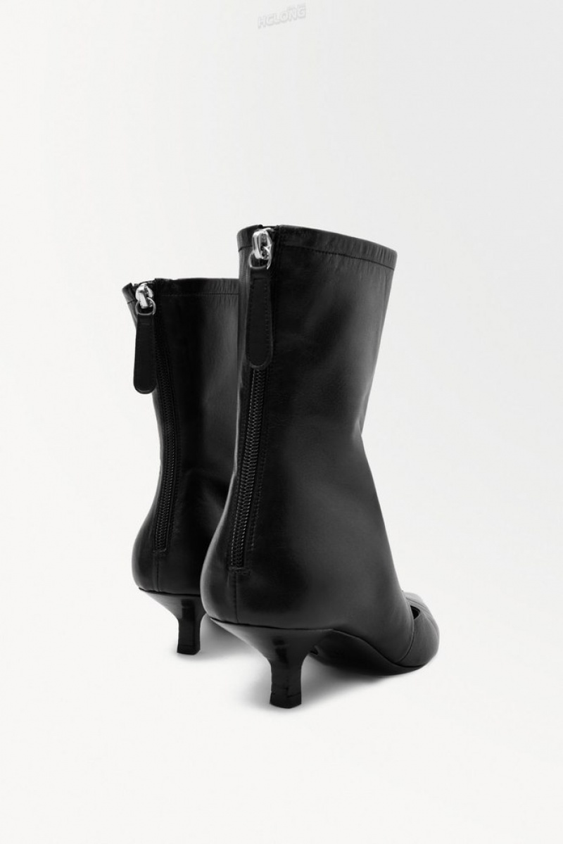 Black COS The Kitten-Heel Sock Boots Boots | SY80-A5QD