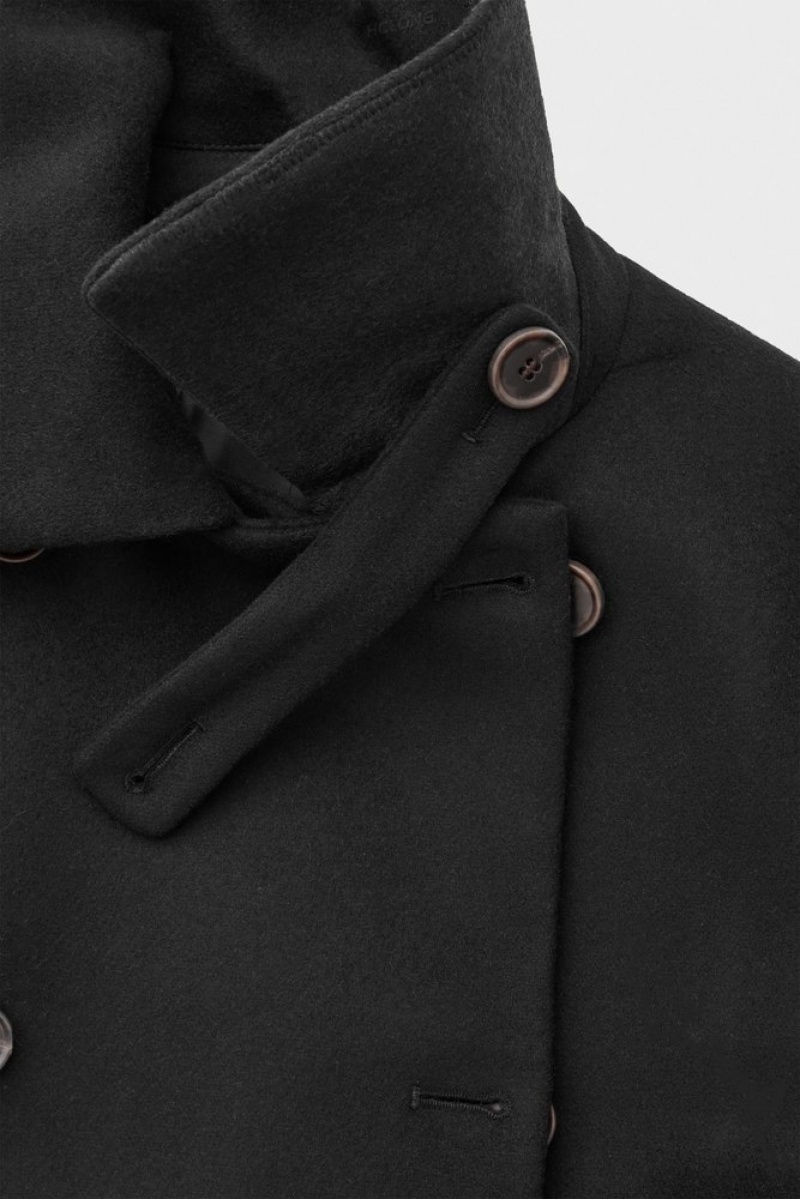 Black COS The Recycled-Cashmere Trench Coat Coats & Jackets | GG44-E7FI