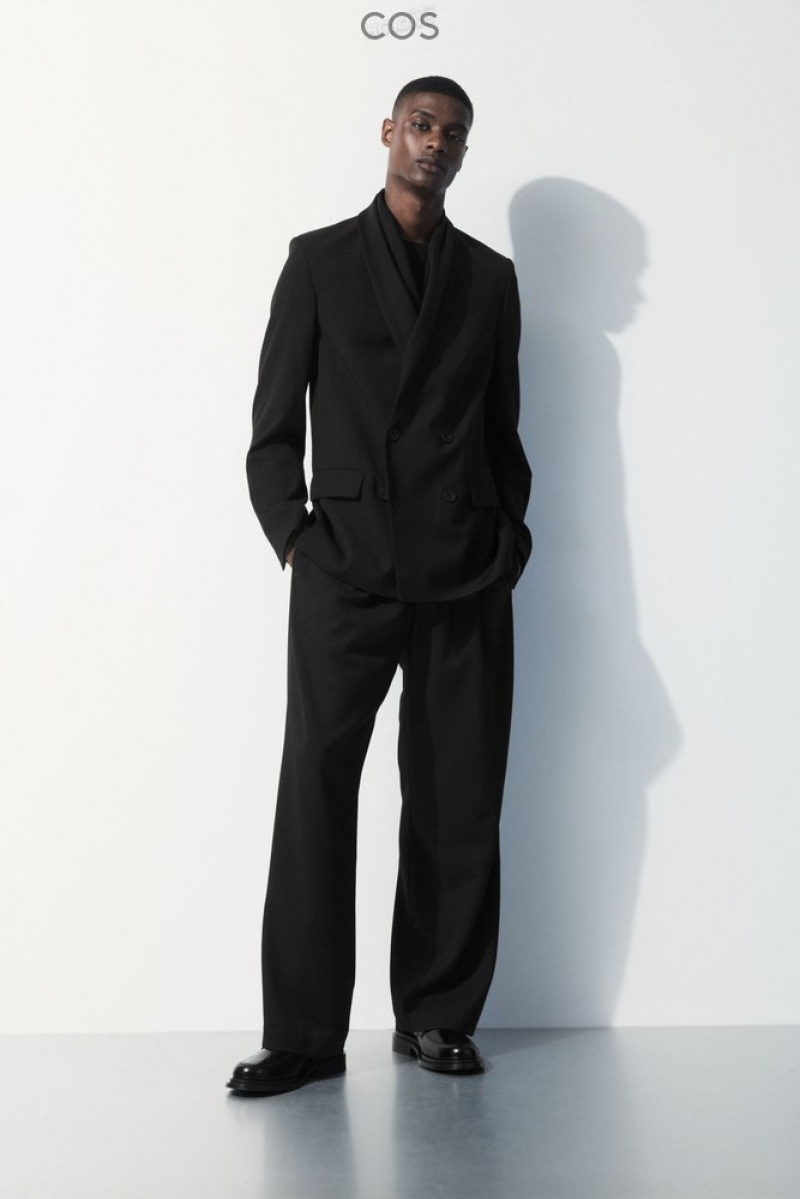 Black COS The Shawl-Collar Wool Blazer Blazers | OT65-F6MP