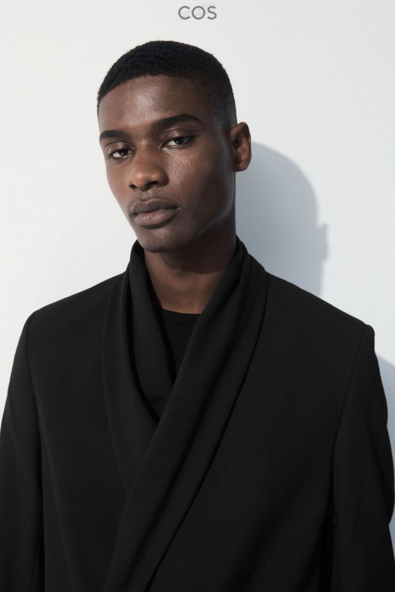 Black COS The Shawl-Collar Wool Blazer Blazers | OT65-F6MP