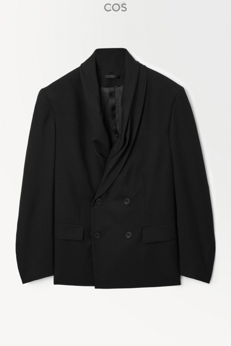 Black COS The Shawl-Collar Wool Blazer Blazers | OT65-F6MP