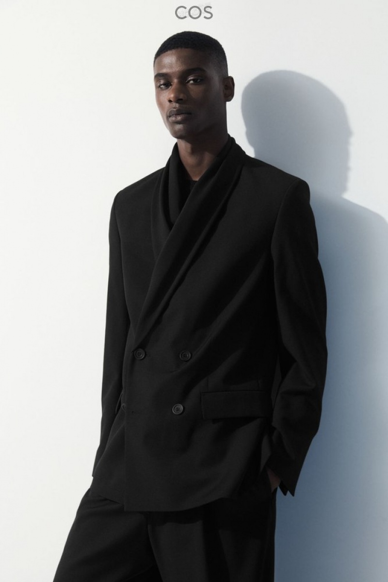 Black COS The Shawl-Collar Wool Blazer Blazers | OT65-F6MP