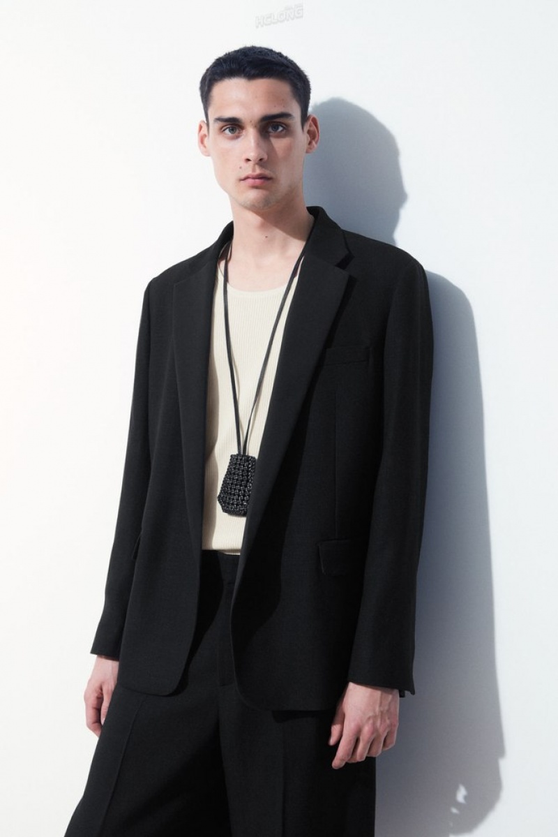 Black COS The Tuxedo Jacket Blazers | XF17-F3AH