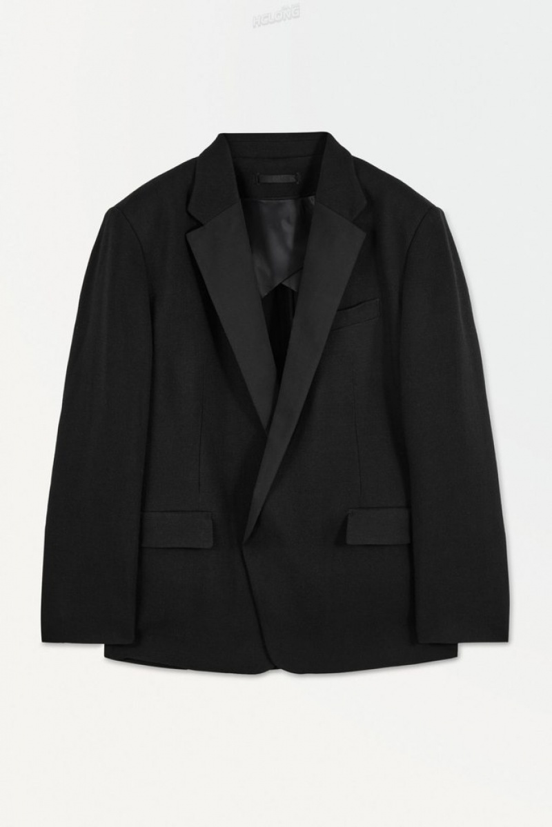 Black COS The Tuxedo Jacket Blazers | XF17-F3AH