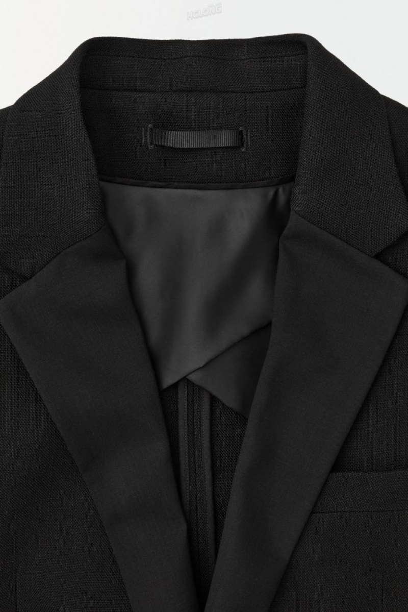 Black COS The Tuxedo Jacket Blazers | XF17-F3AH