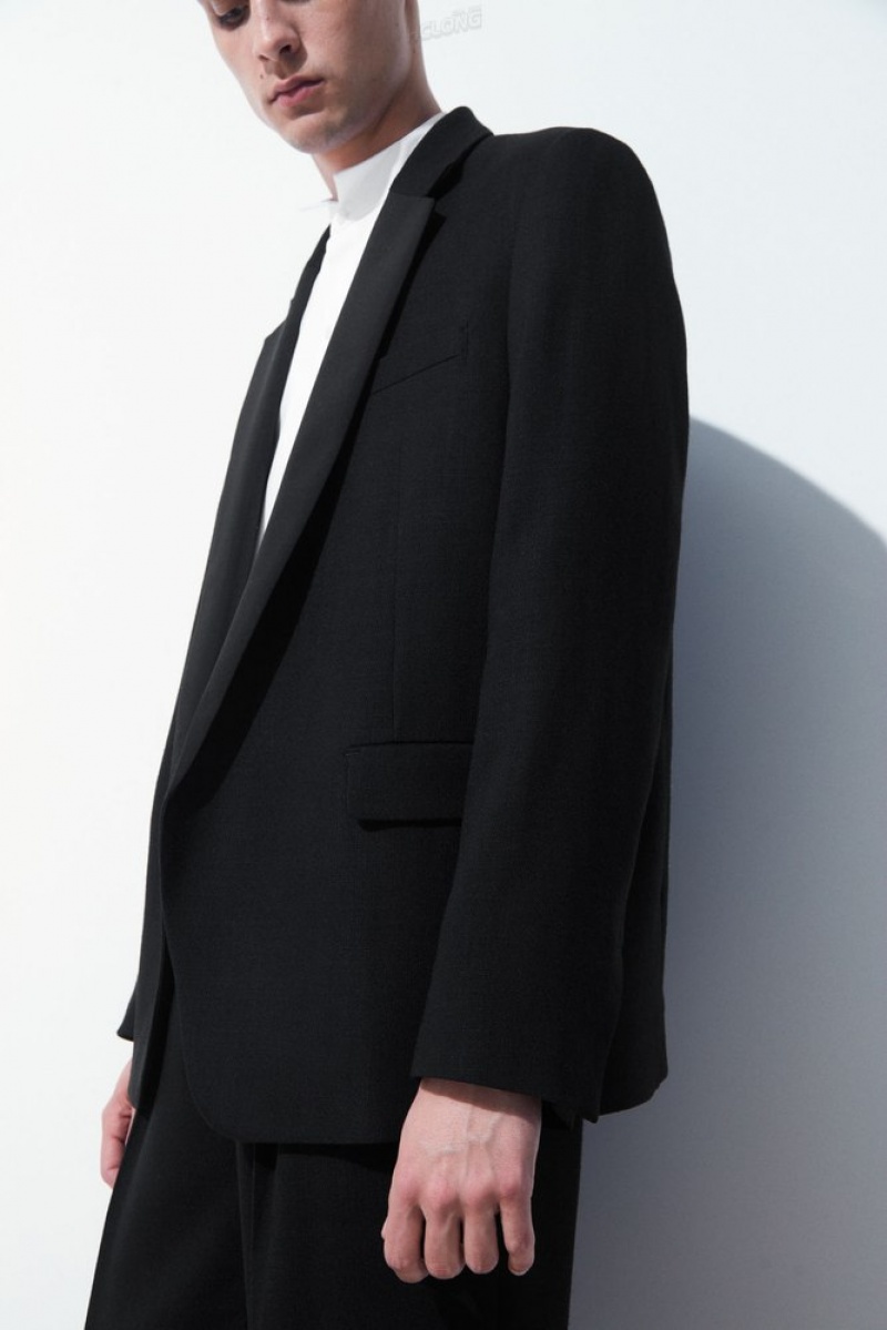 Black COS The Tuxedo Jacket Blazers | XF17-F3AH