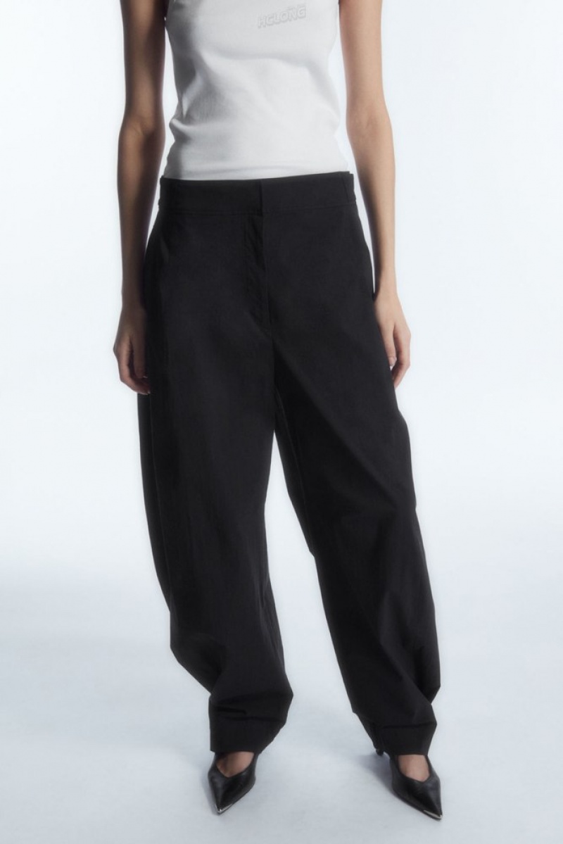 Black COS Utility Barrel-Leg Pants Pants | QJ08-E4HZ