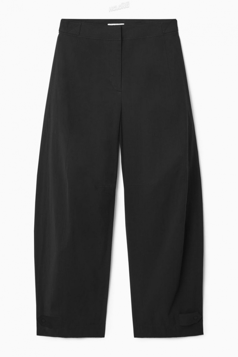 Black COS Utility Barrel-Leg Pants Pants | QJ08-E4HZ