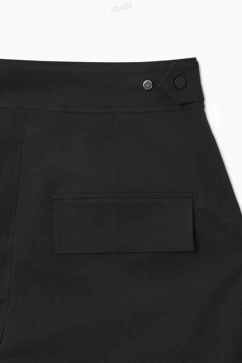 Black COS Utility Barrel-Leg Pants Pants | QJ08-E4HZ