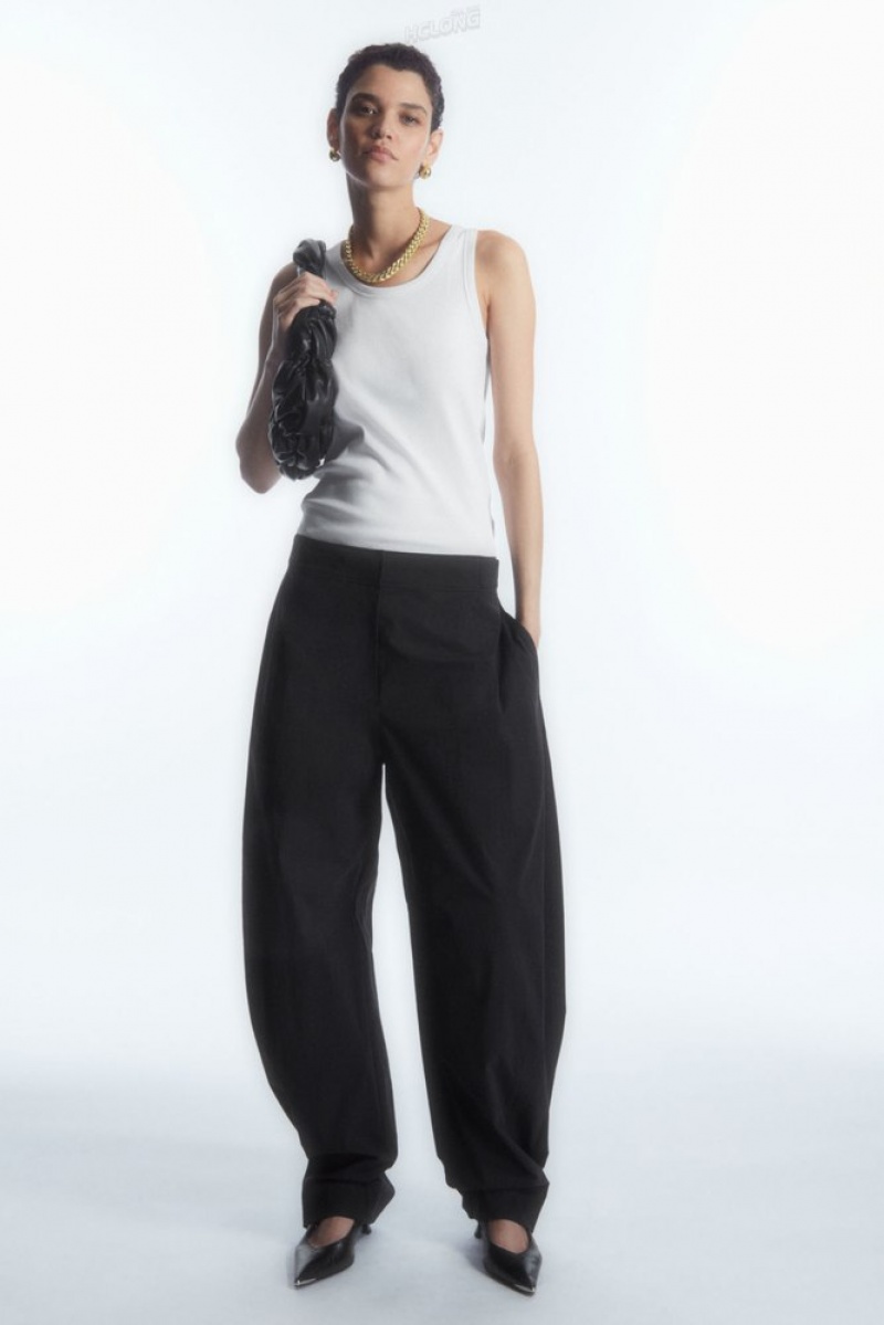 Black COS Utility Barrel-Leg Pants Pants | QJ08-E4HZ