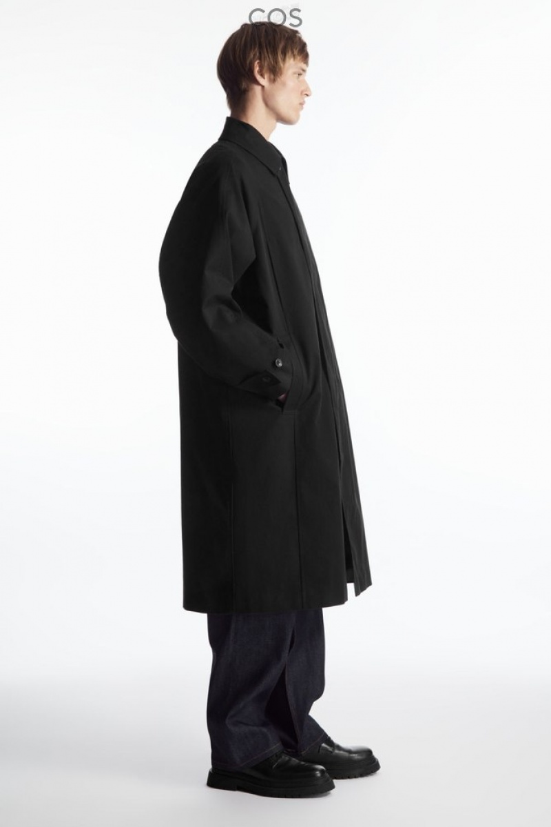 Black COS Utility Trench Coat Coats & Jackets | HO59-J9VQ