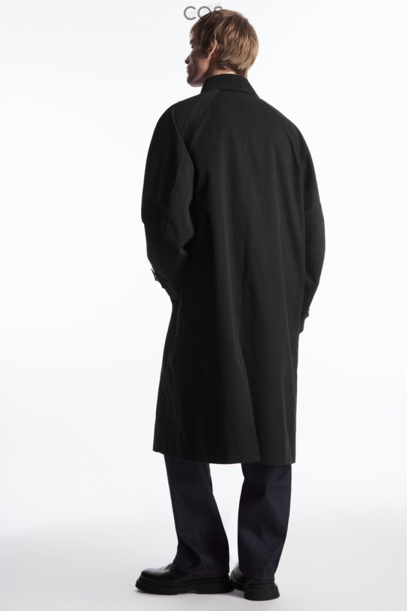 Black COS Utility Trench Coat Coats & Jackets | HO59-J9VQ