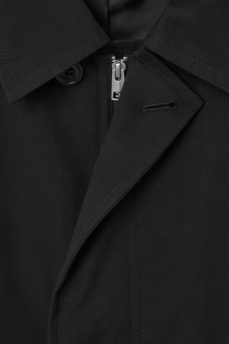 Black COS Utility Trench Coat Coats & Jackets | HO59-J9VQ