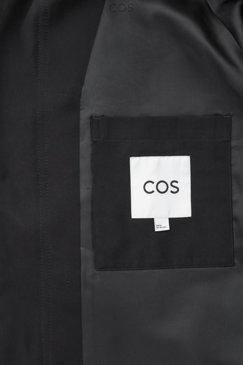 Black COS Utility Trench Coat Coats & Jackets | HO59-J9VQ