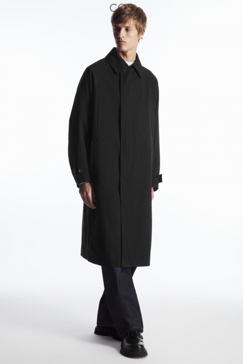 Black COS Utility Trench Coat Coats & Jackets | HO59-J9VQ