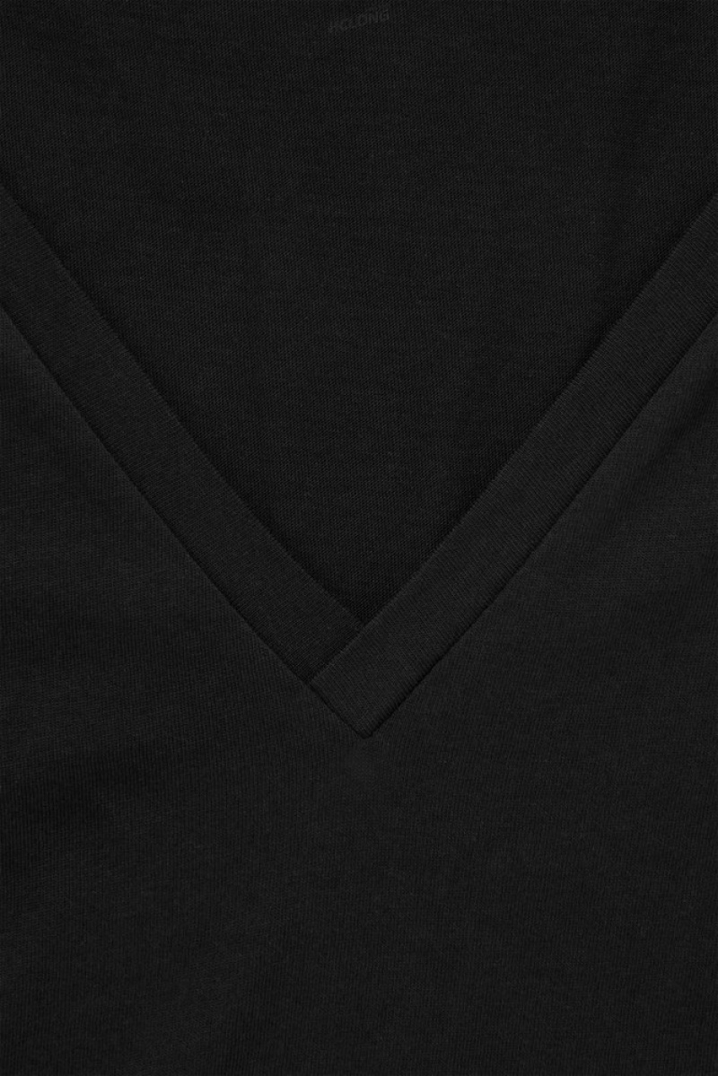 Black COS V-Neck T-Shirt T-shirts | UB93-R9CX