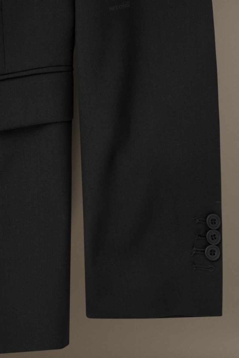 Black COS Wool-Hopsack Blazer - Slim Blazers | OU42-E0ET